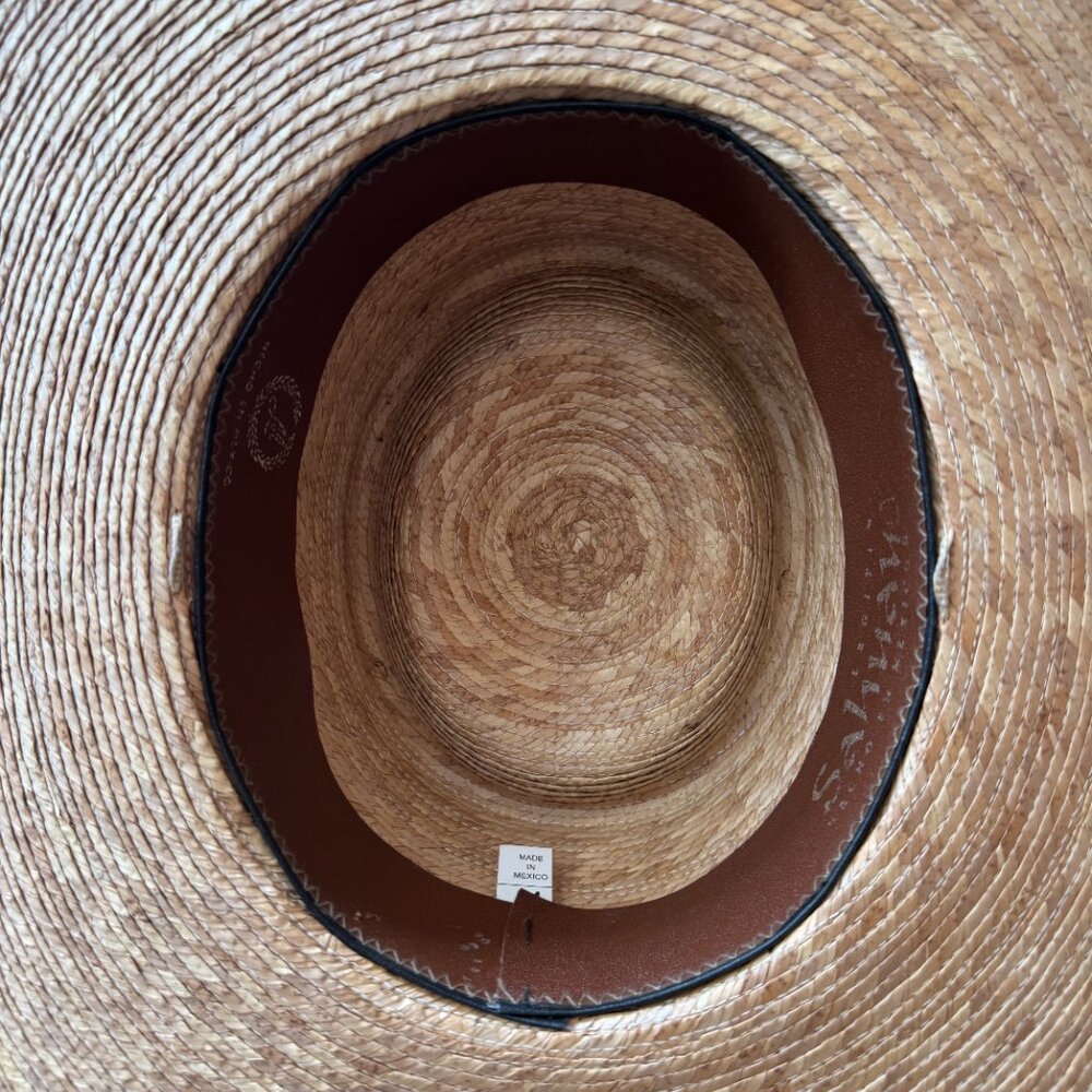 Mexican Palm-Leaf Cowboy Hat, Straw, Leather Band Size 54 (US 6 3/4) - Picture 9 of 9